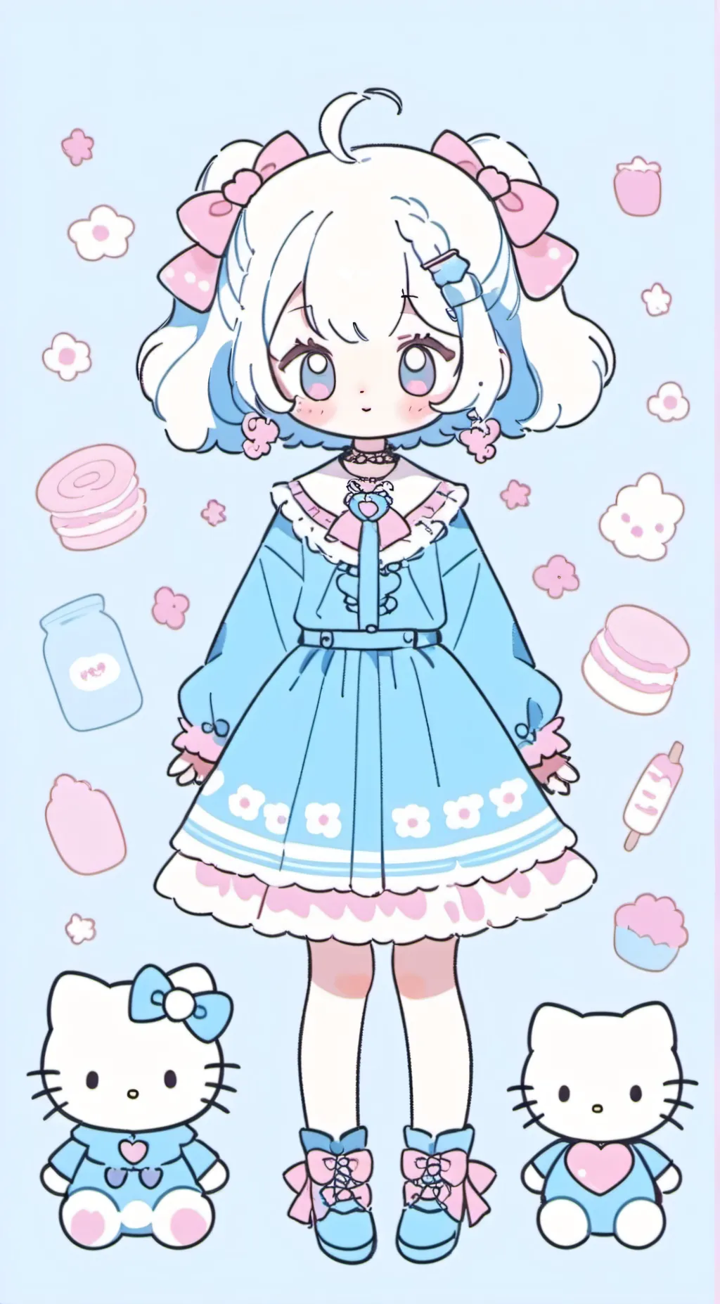 ai character: 🩰cinaminroll🫐 background