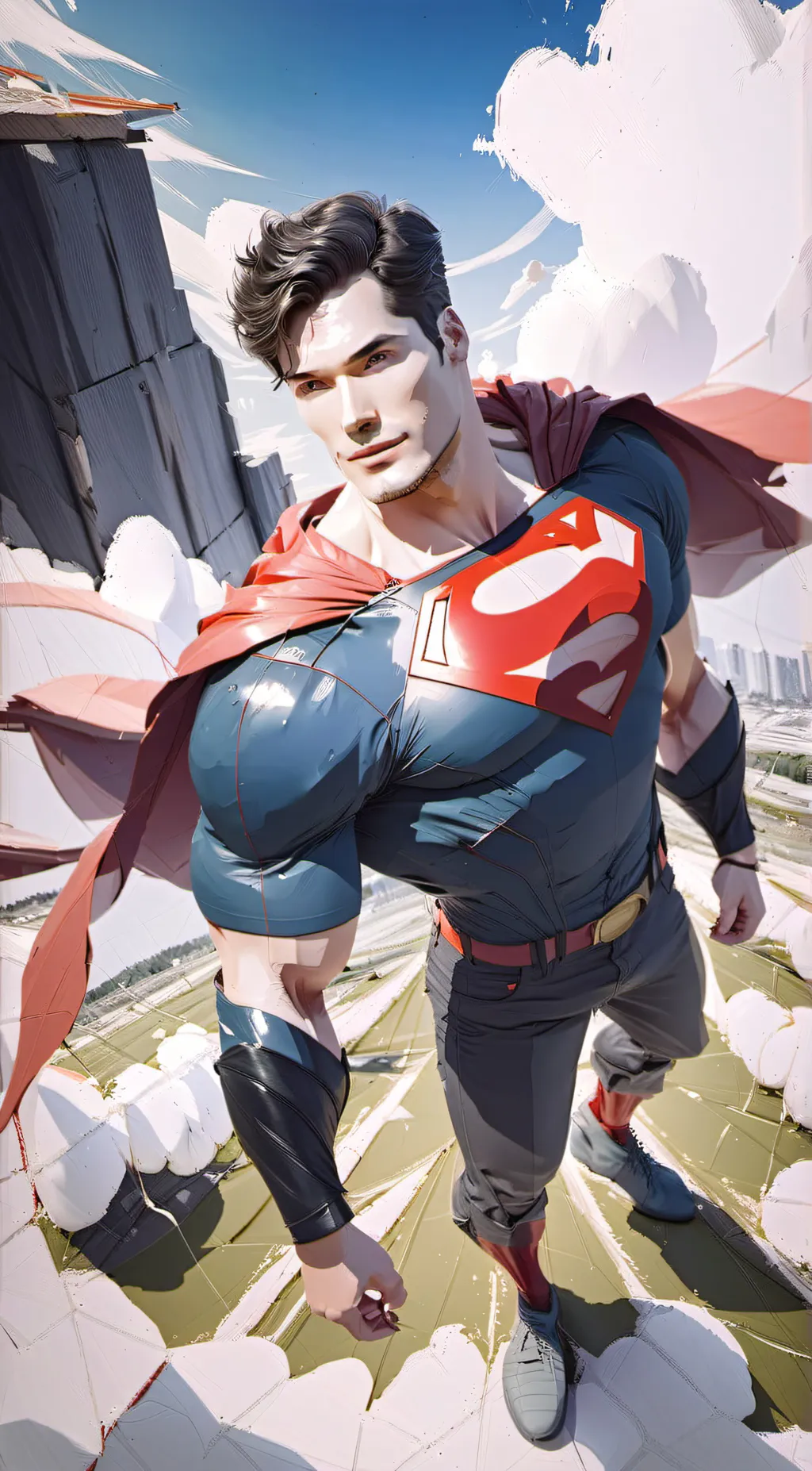 ai character: Man of steel background
