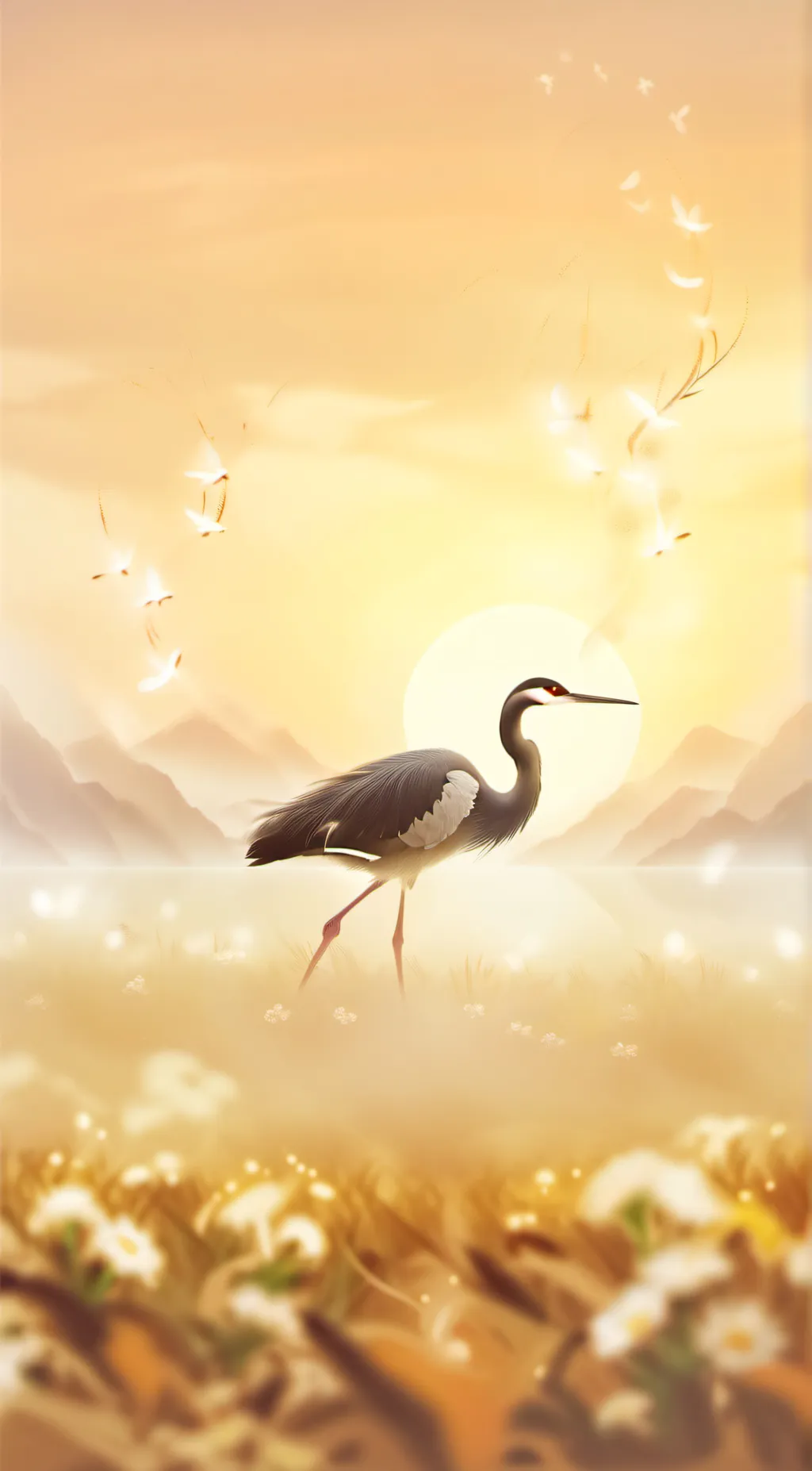 ai character: Two Birds On AWire background