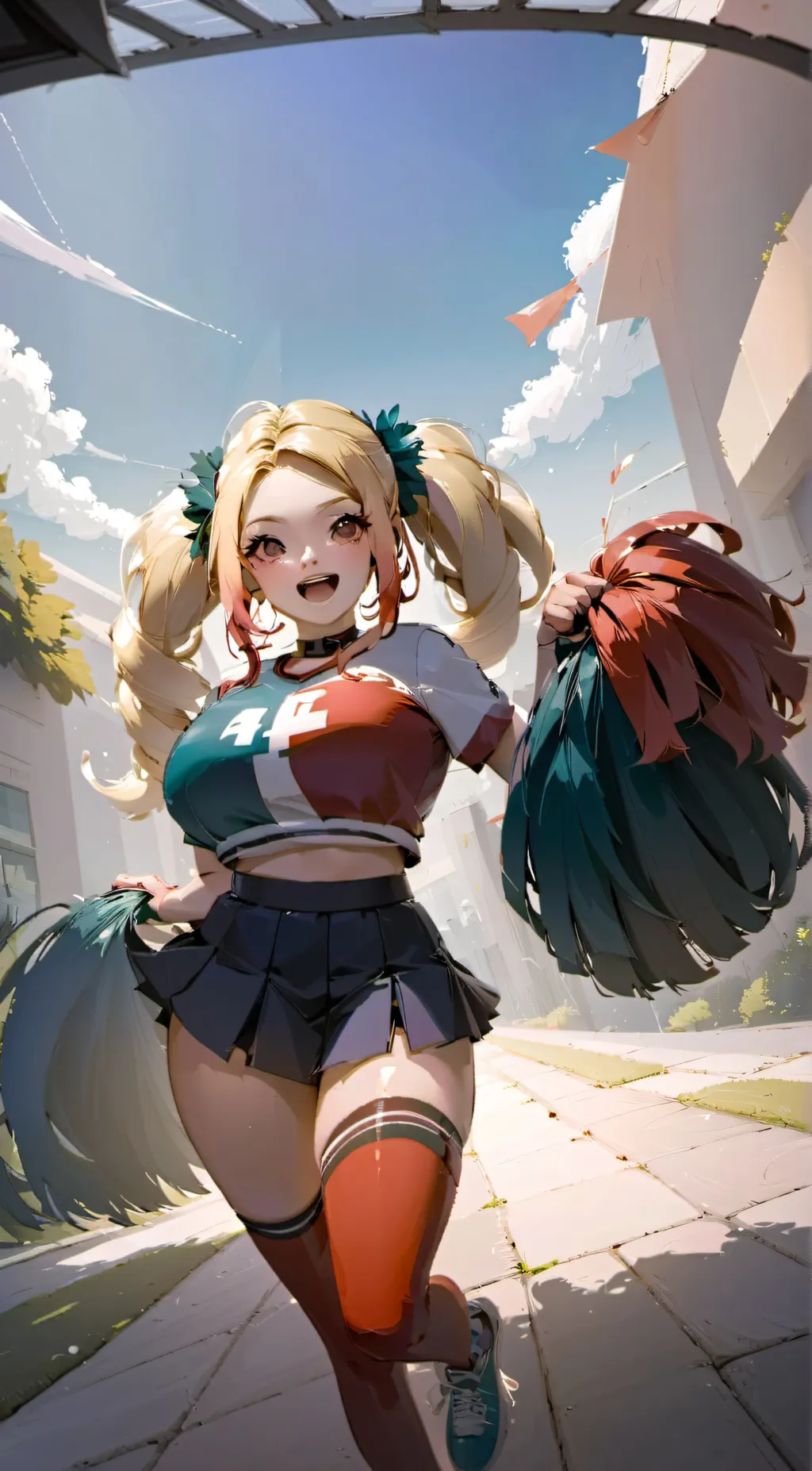 ai character: cheerleader. background