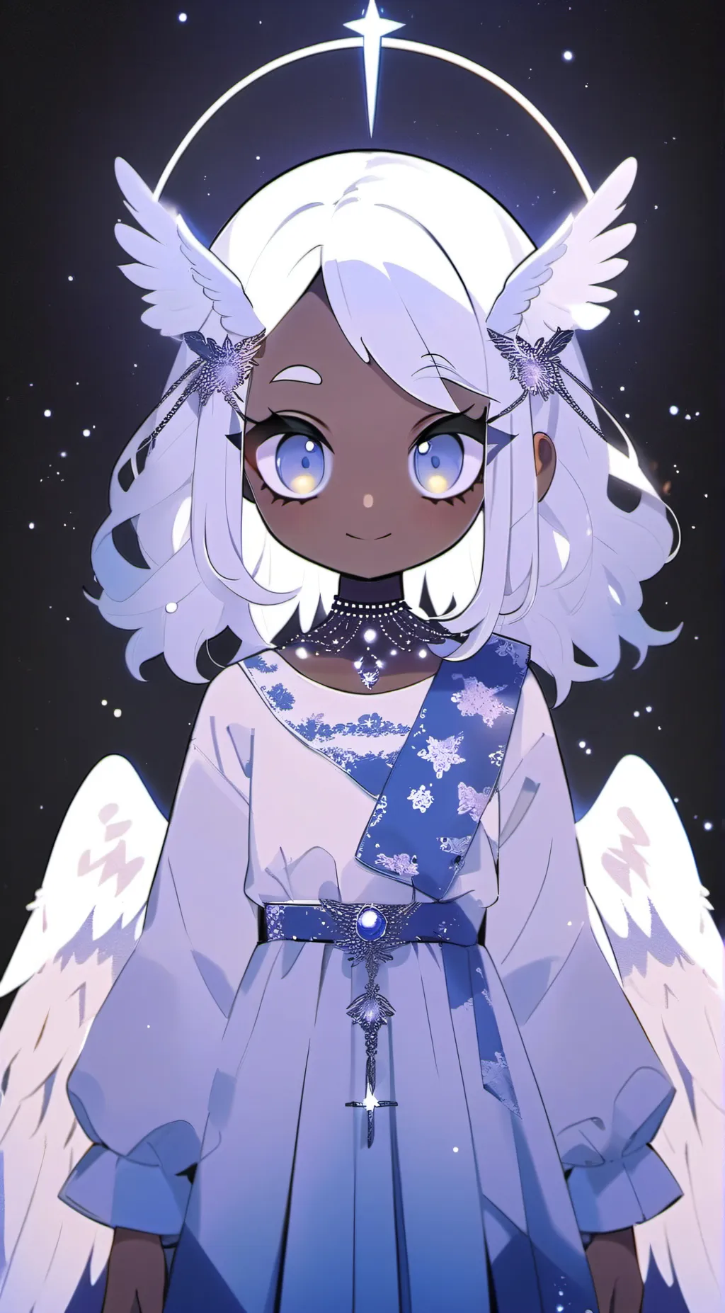 ai character: Emily serephin💙🤍😇 background