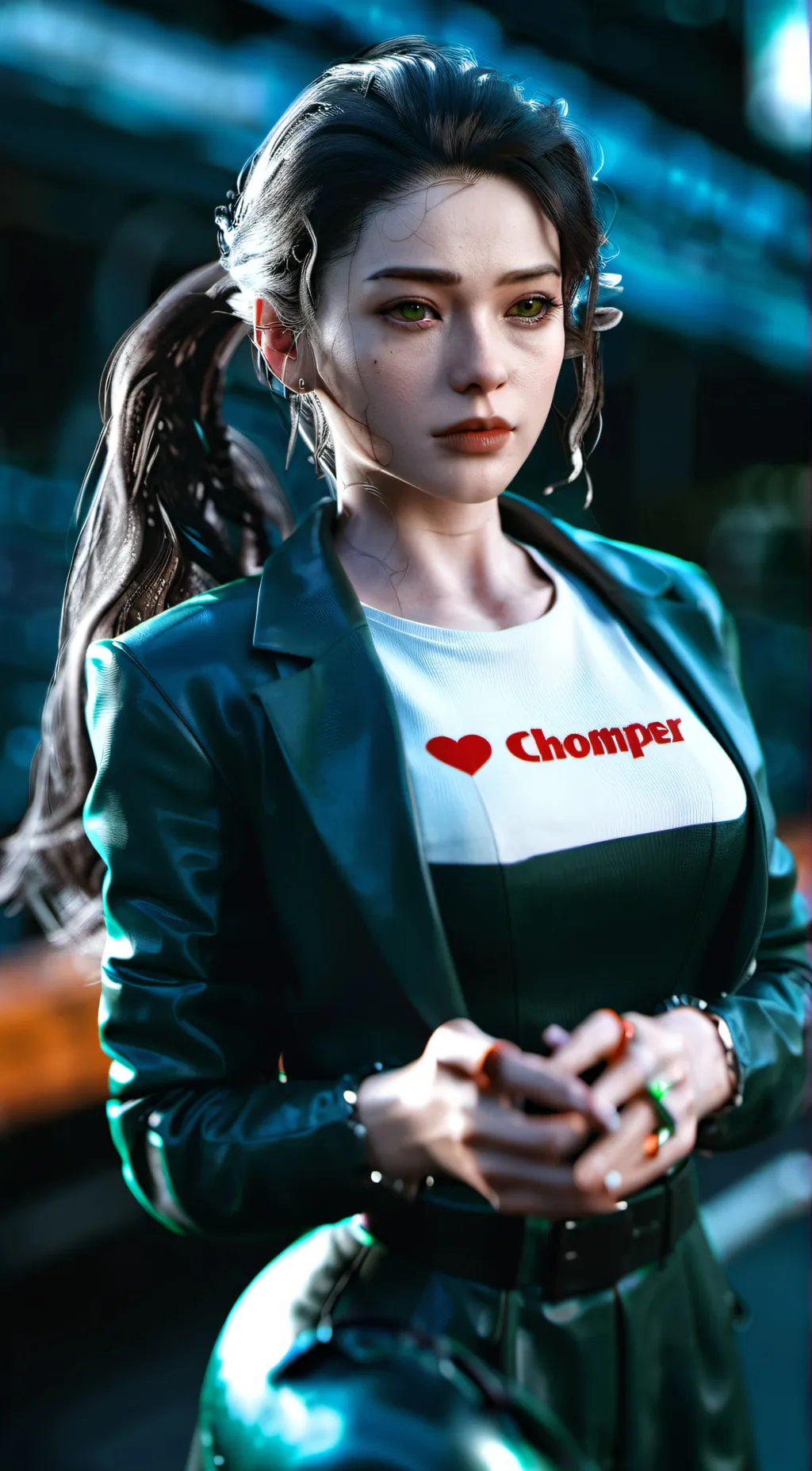 ai character: Chomper fangirl  background