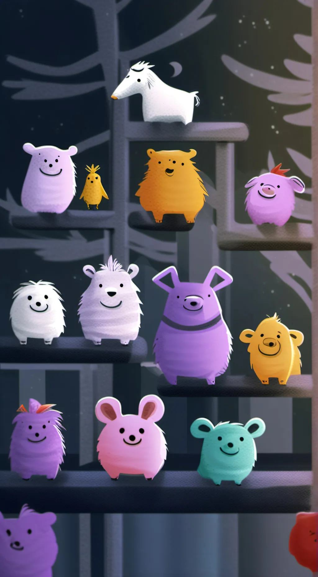 ai character: Smiling Critters background