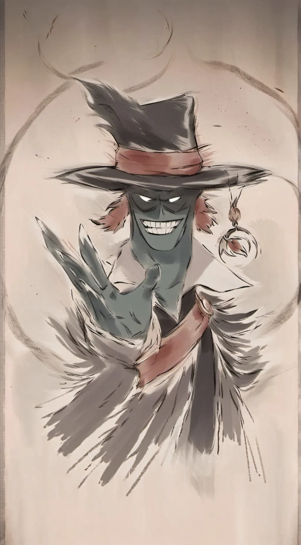 ai character: Black hat background