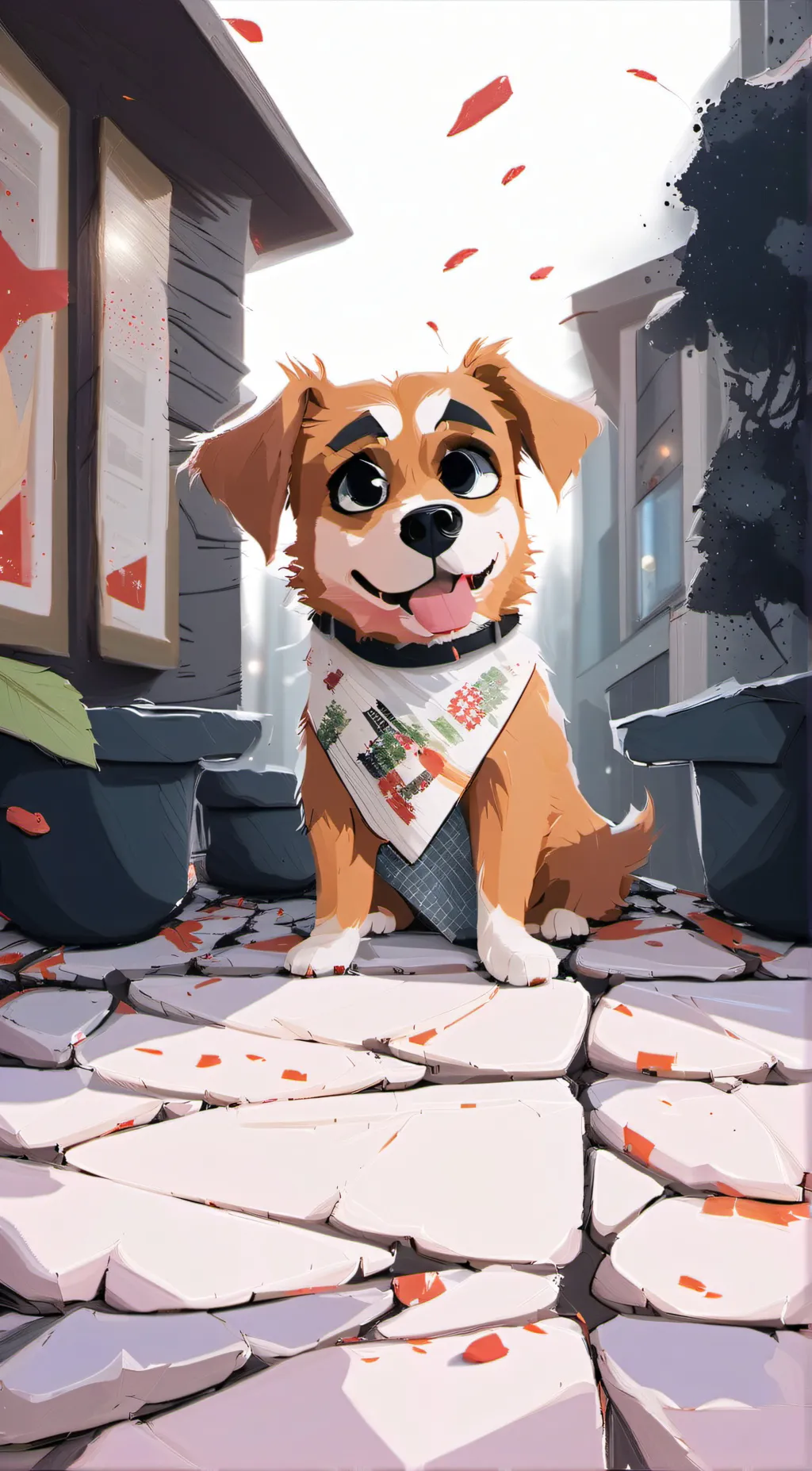 ai character: dog day background