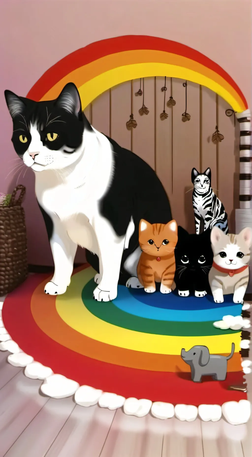ai character: smiling critters background