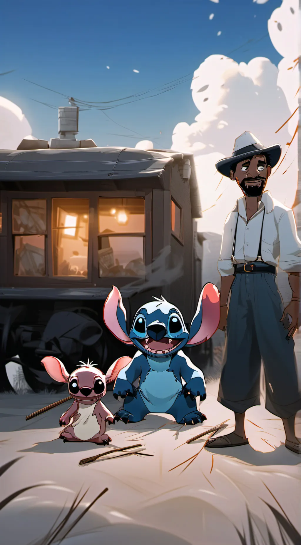 ai character: Stitch background