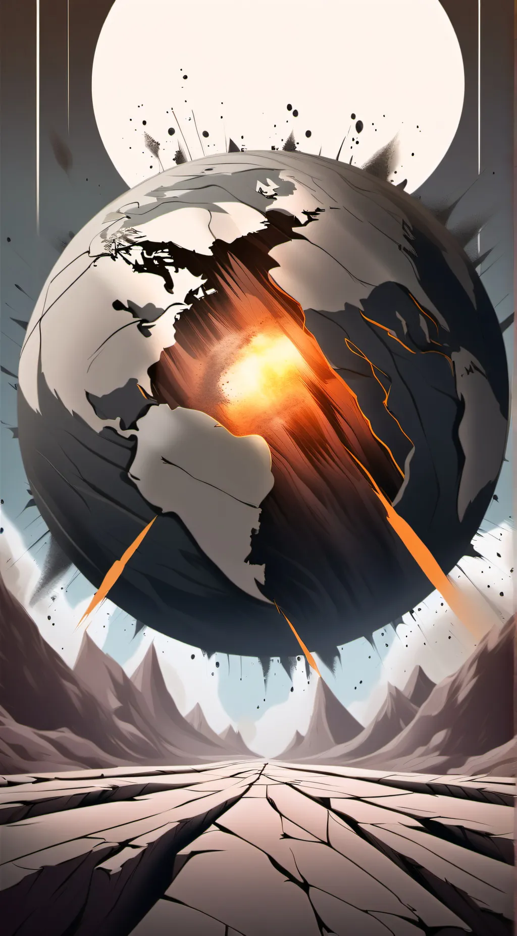 ai character: Broken earth background
