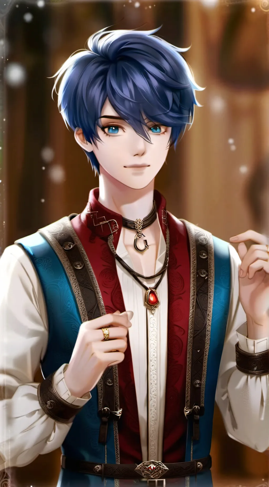 ai character: Hawk SnowWhite background