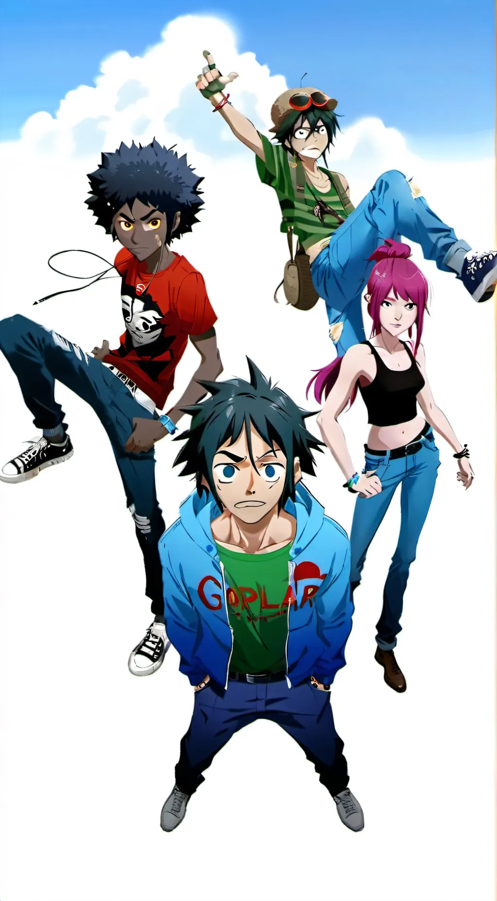 ai character: Gorillaz memberz background