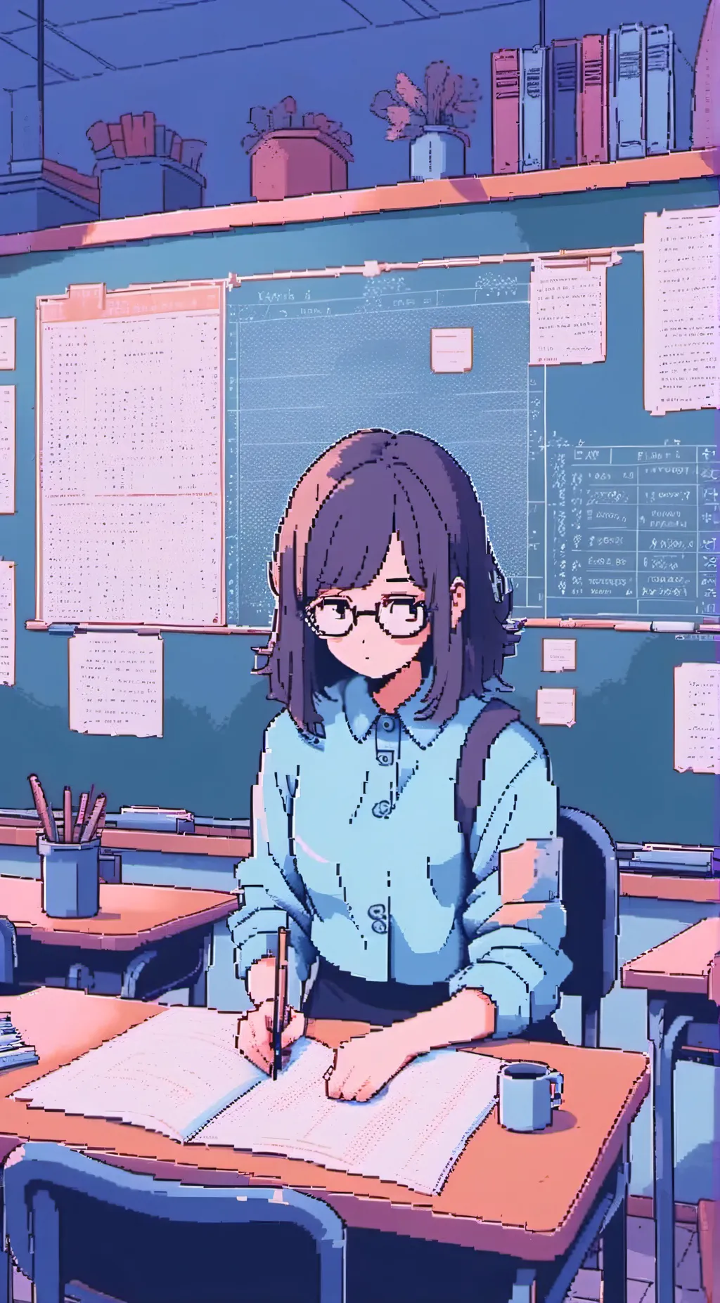 ai character: miss circles class background