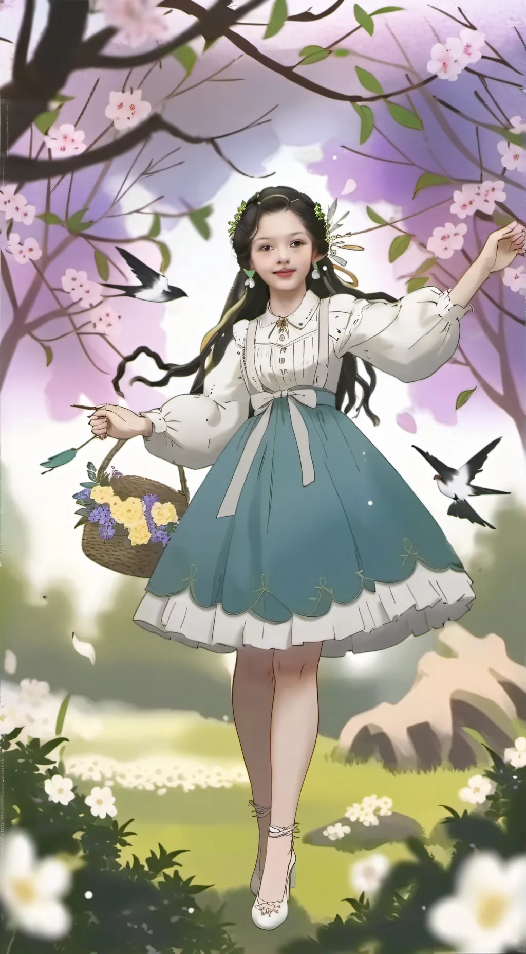 ai character: Sweet Cute Girl background