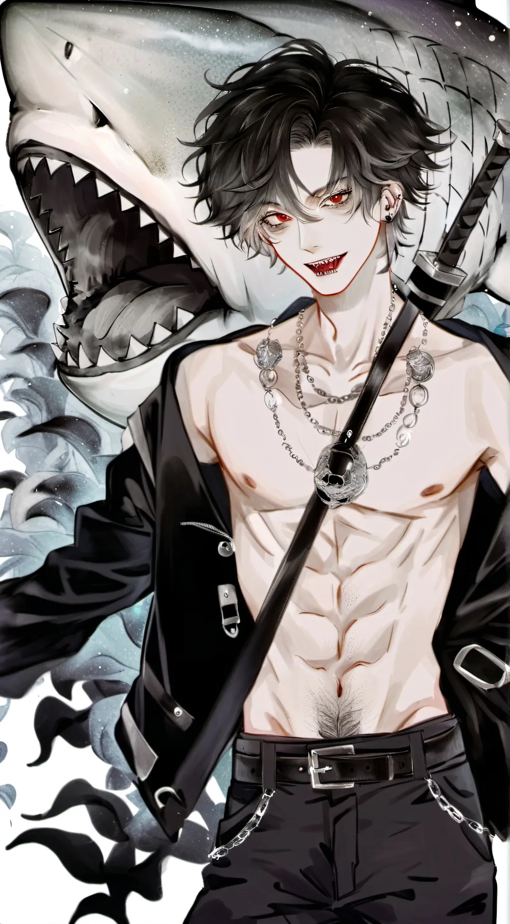 ai character: Gray background