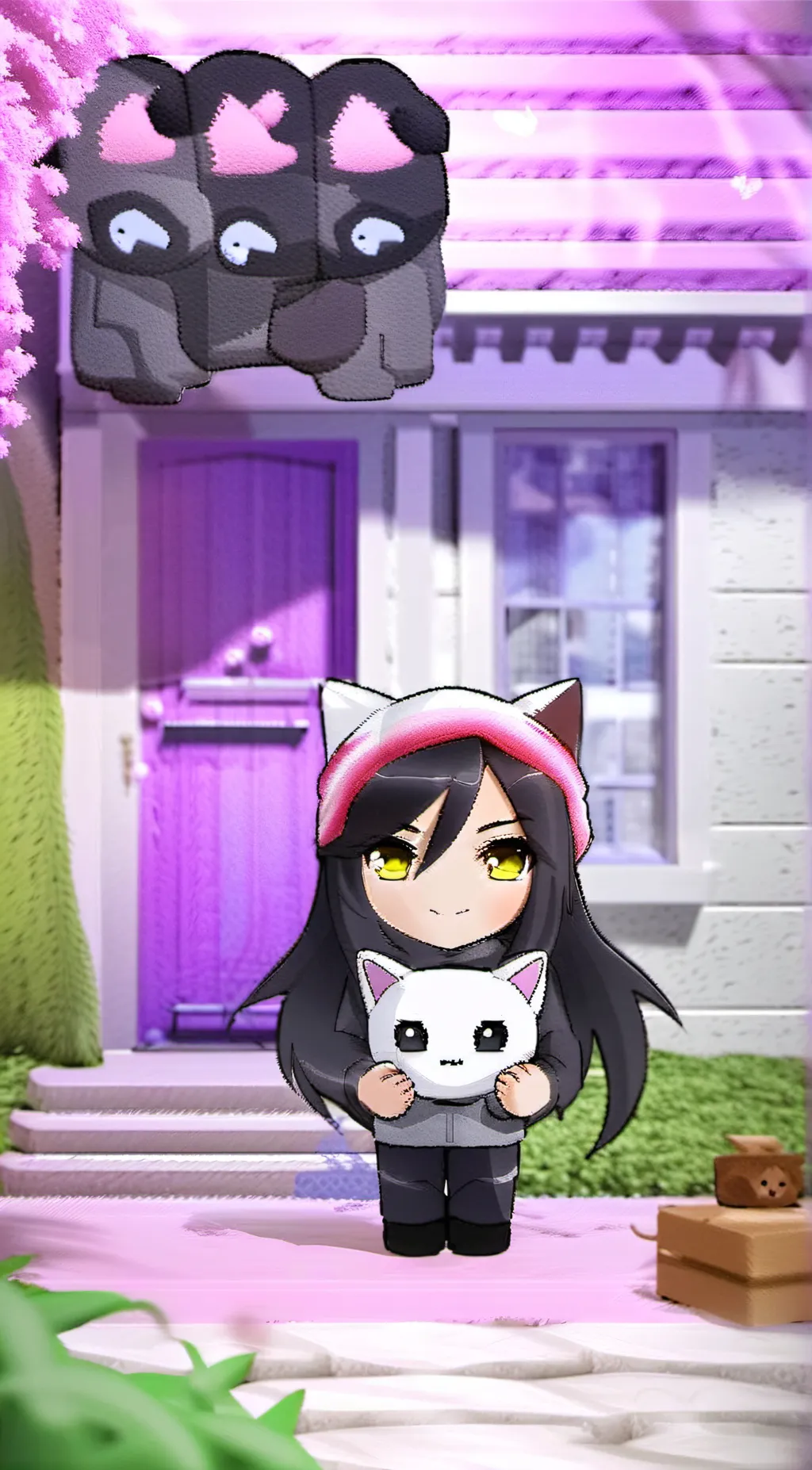 ai character: Aphmau Meemeows background