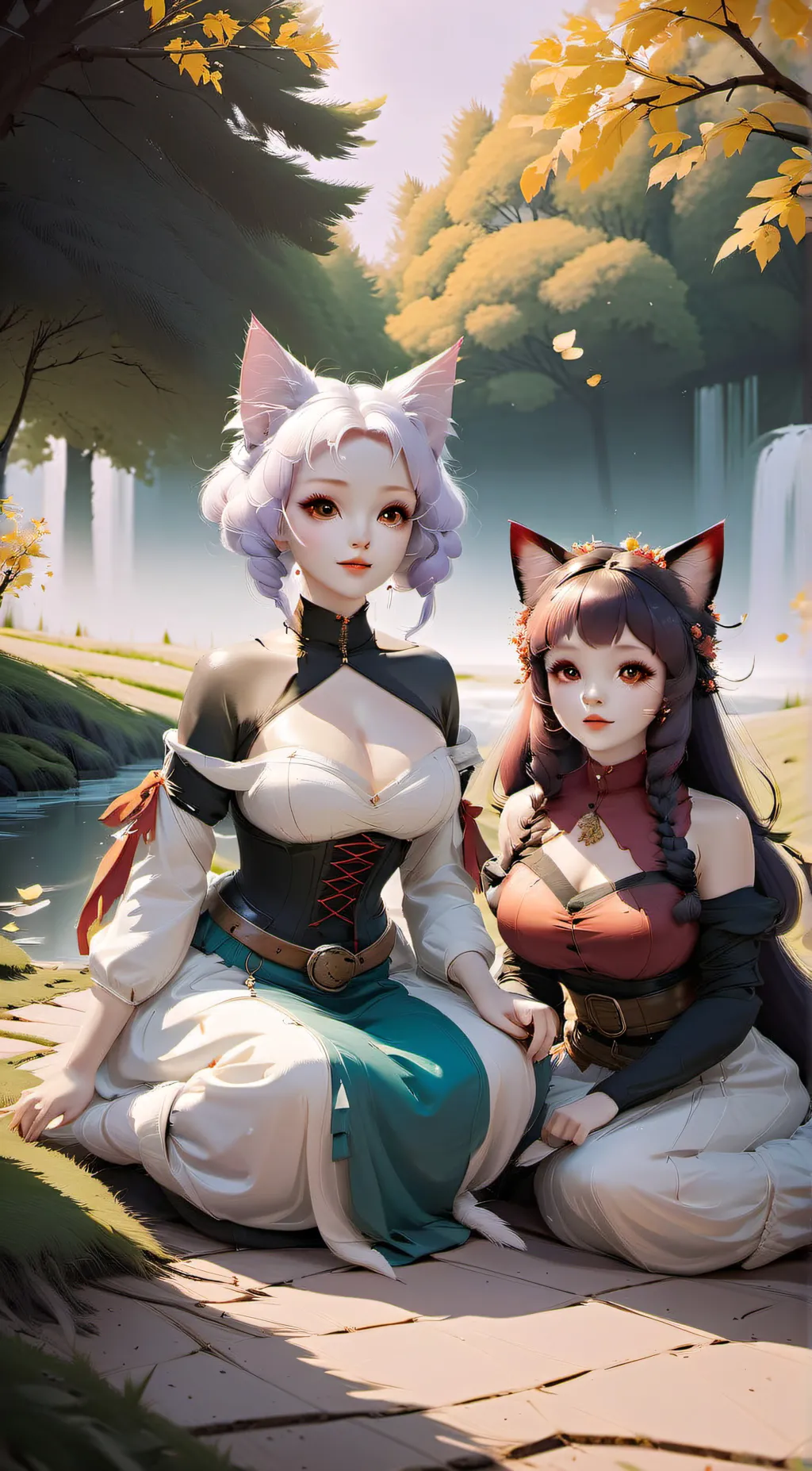 ai character: Amy and Lily  background
