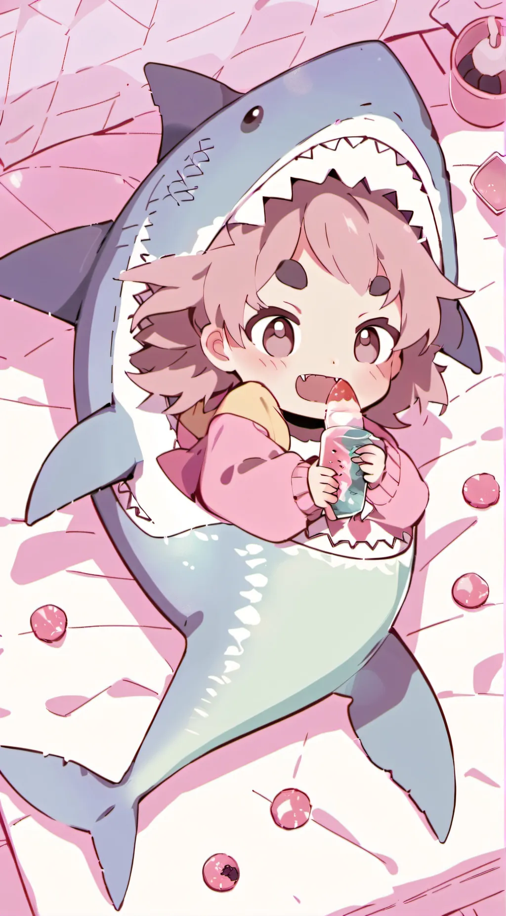 ai character: Strawberry Sharkia background