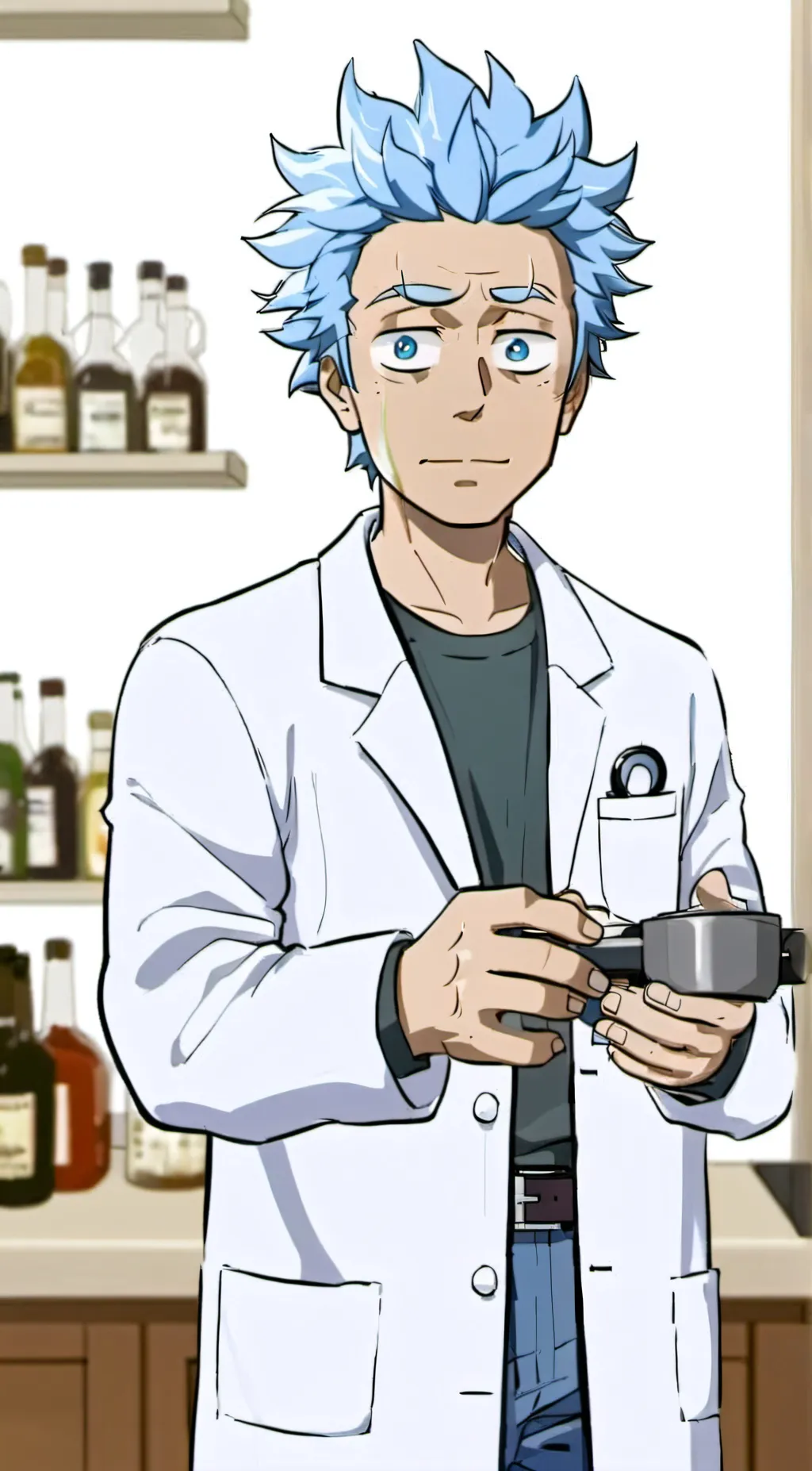 ai character: Rick Sanchez  background