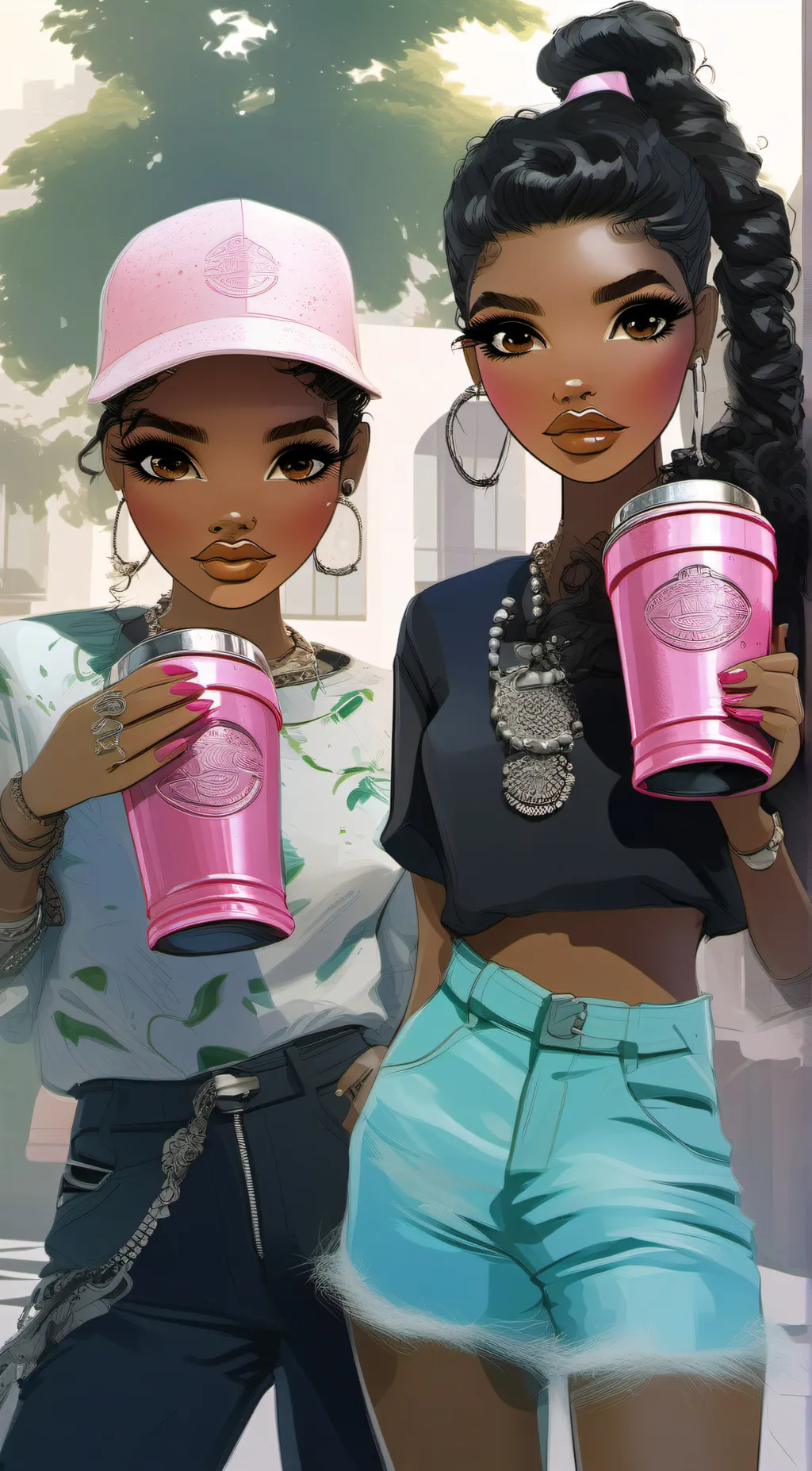 ai character: Lana and hannah background