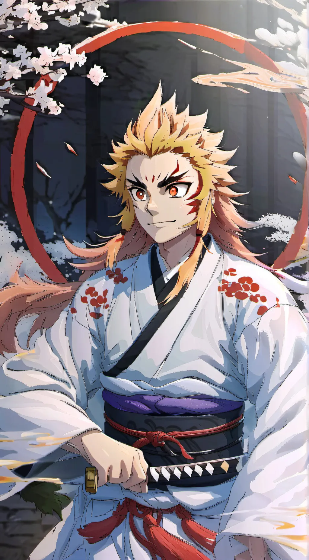 ai character: kyojuro rengoku  background