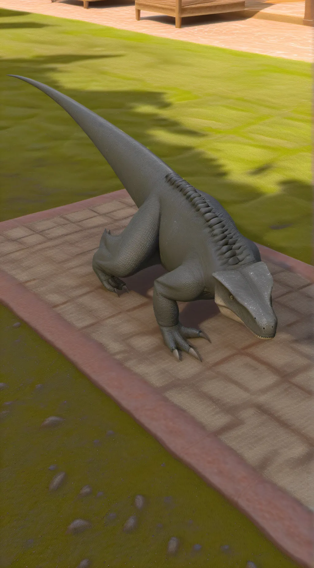 ai character: mama Dino relax  background