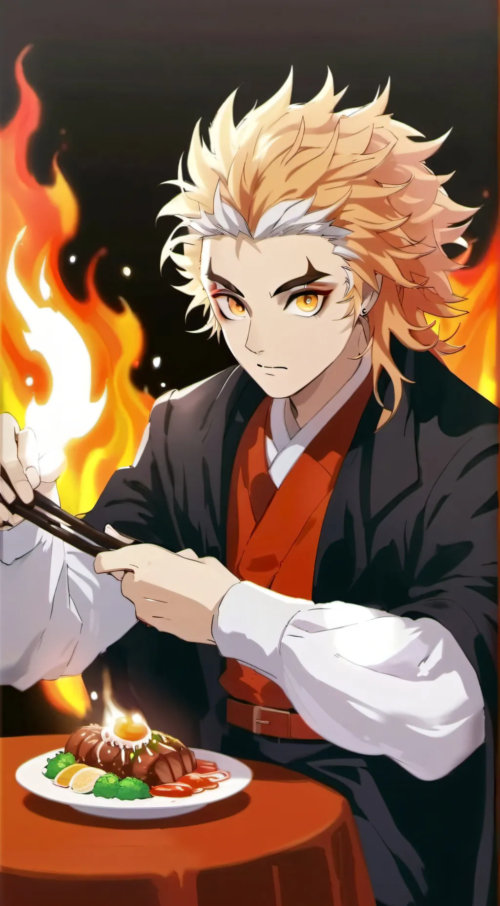 ai character: Kyojuro Rengoku  background