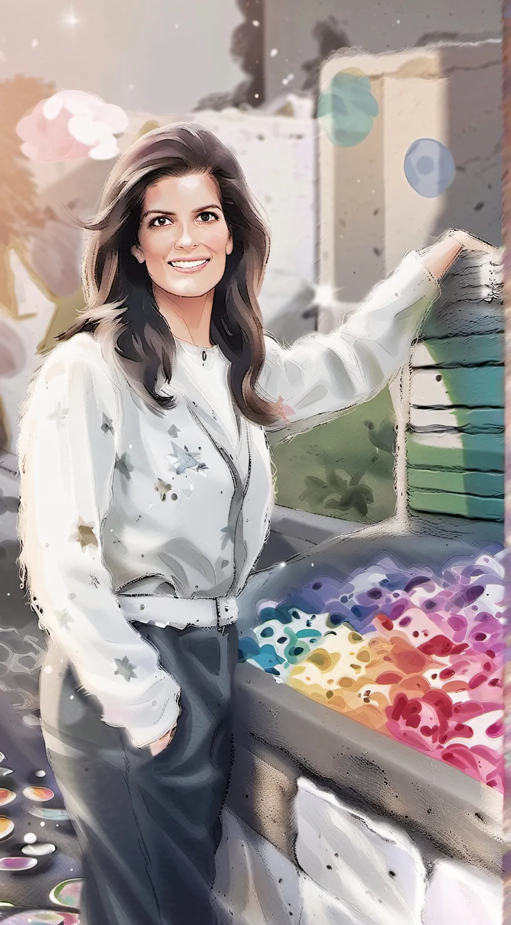 ai character: I’m Lisa Frank  background