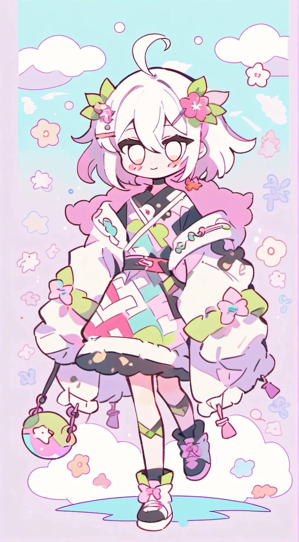 ai character: Strawberry background