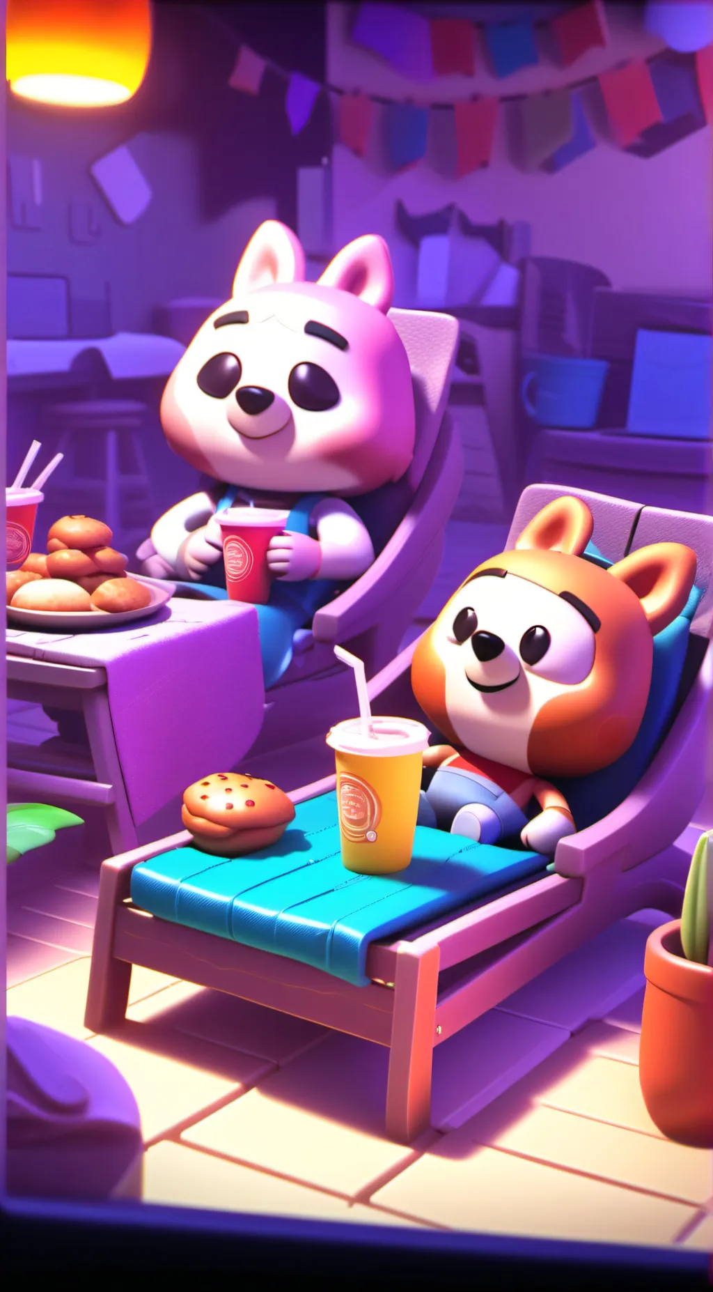 ai character: Smiling Critters background