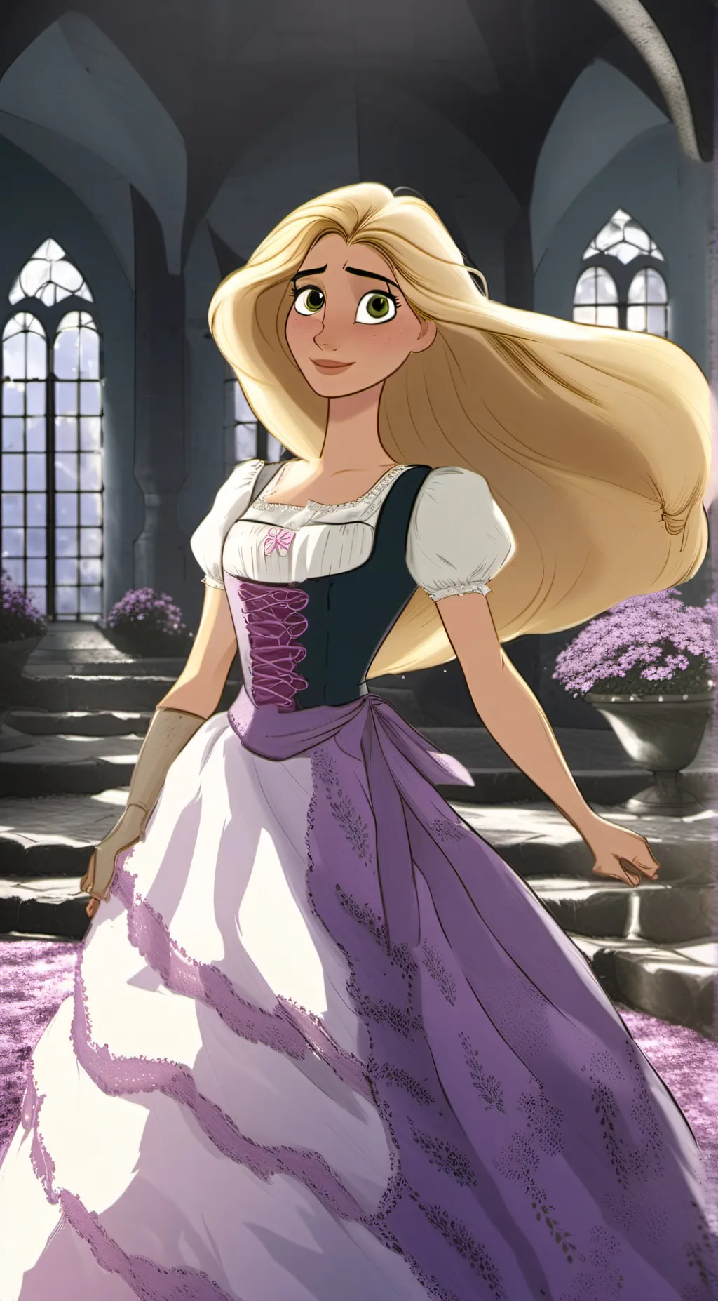 ai character: Rapunzel  background