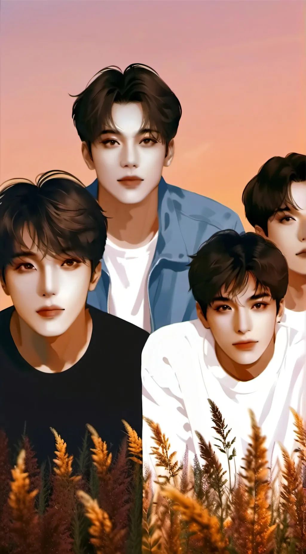 ai character: one sis and 4 boys background