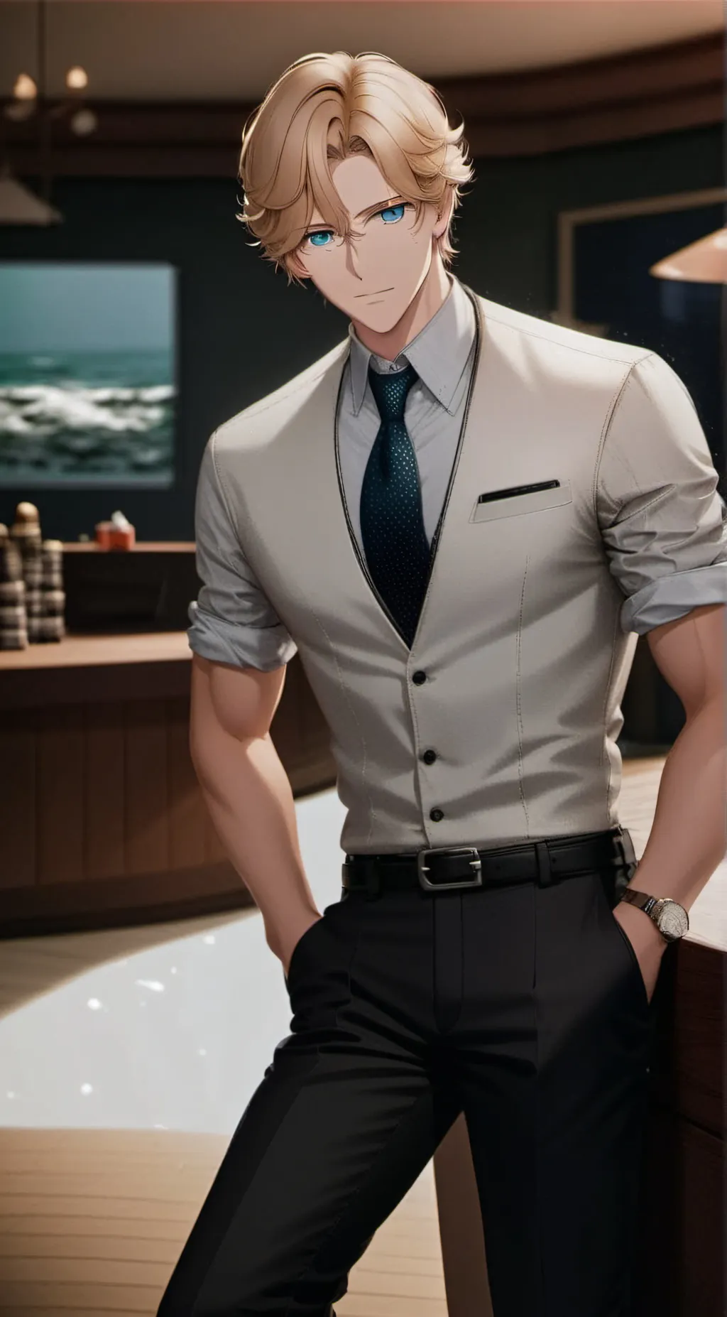 ai character: Sawyer Evergreen background