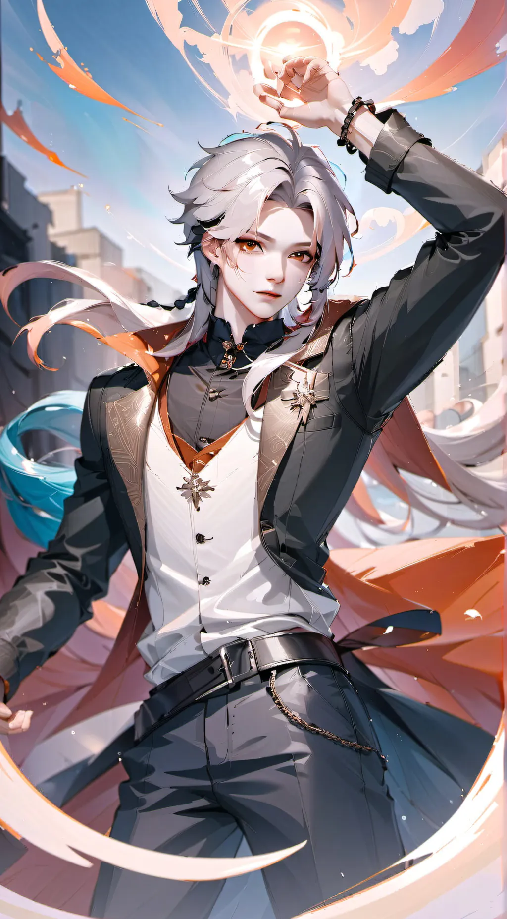 ai character: Red background