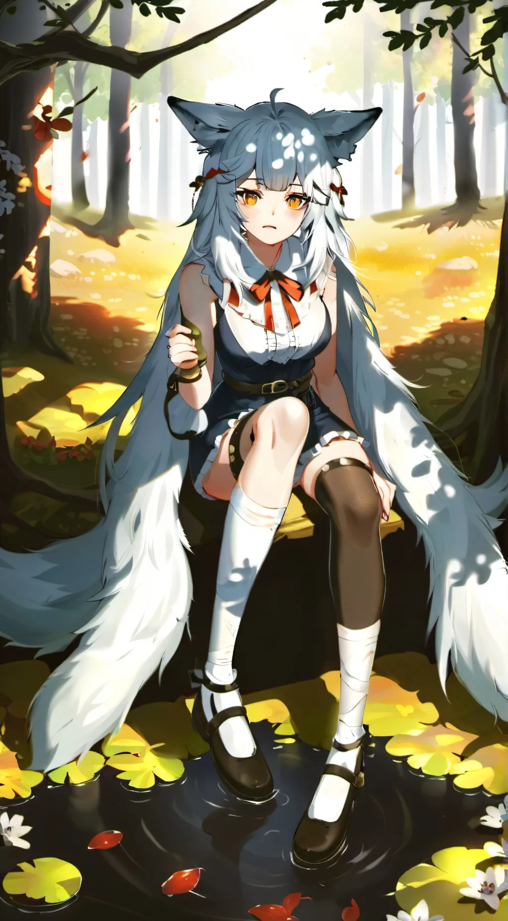 ai character: Mika 🎀🧋🌸🐱 background