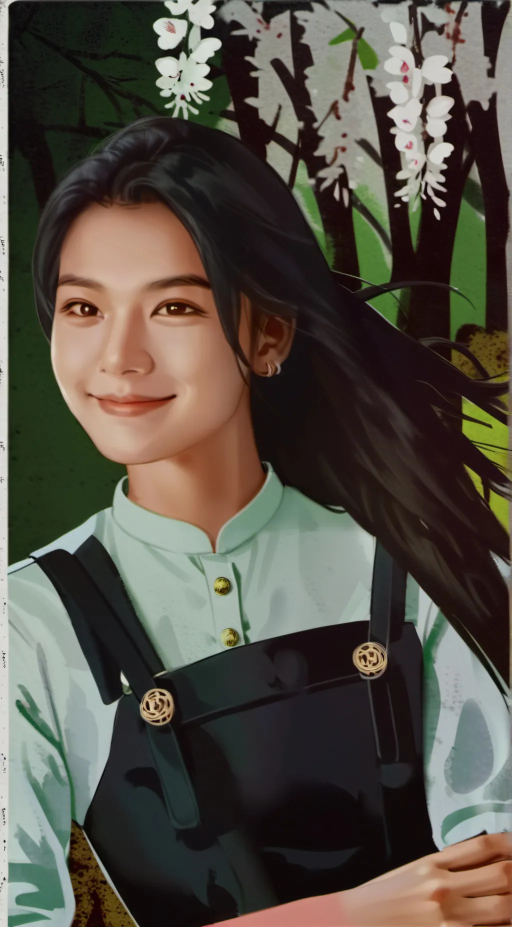 ai character: Violet background