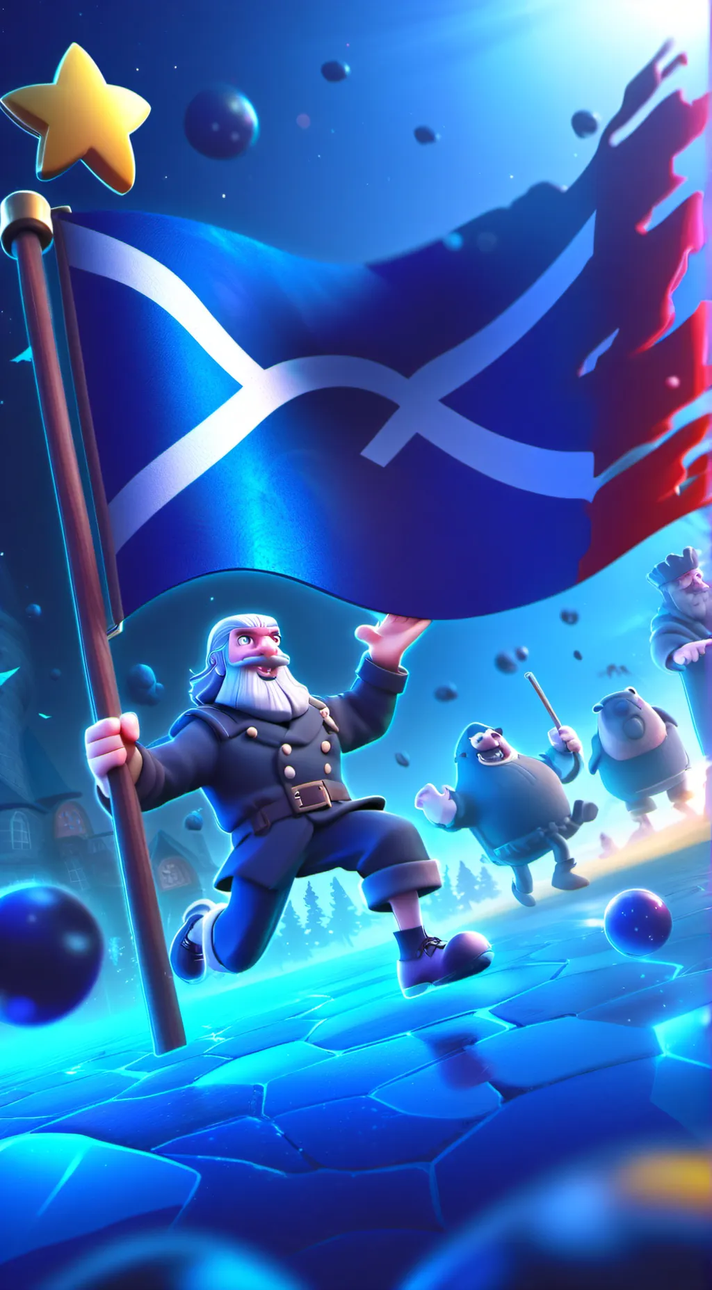 ai character: SCOTLAND FOREVER background