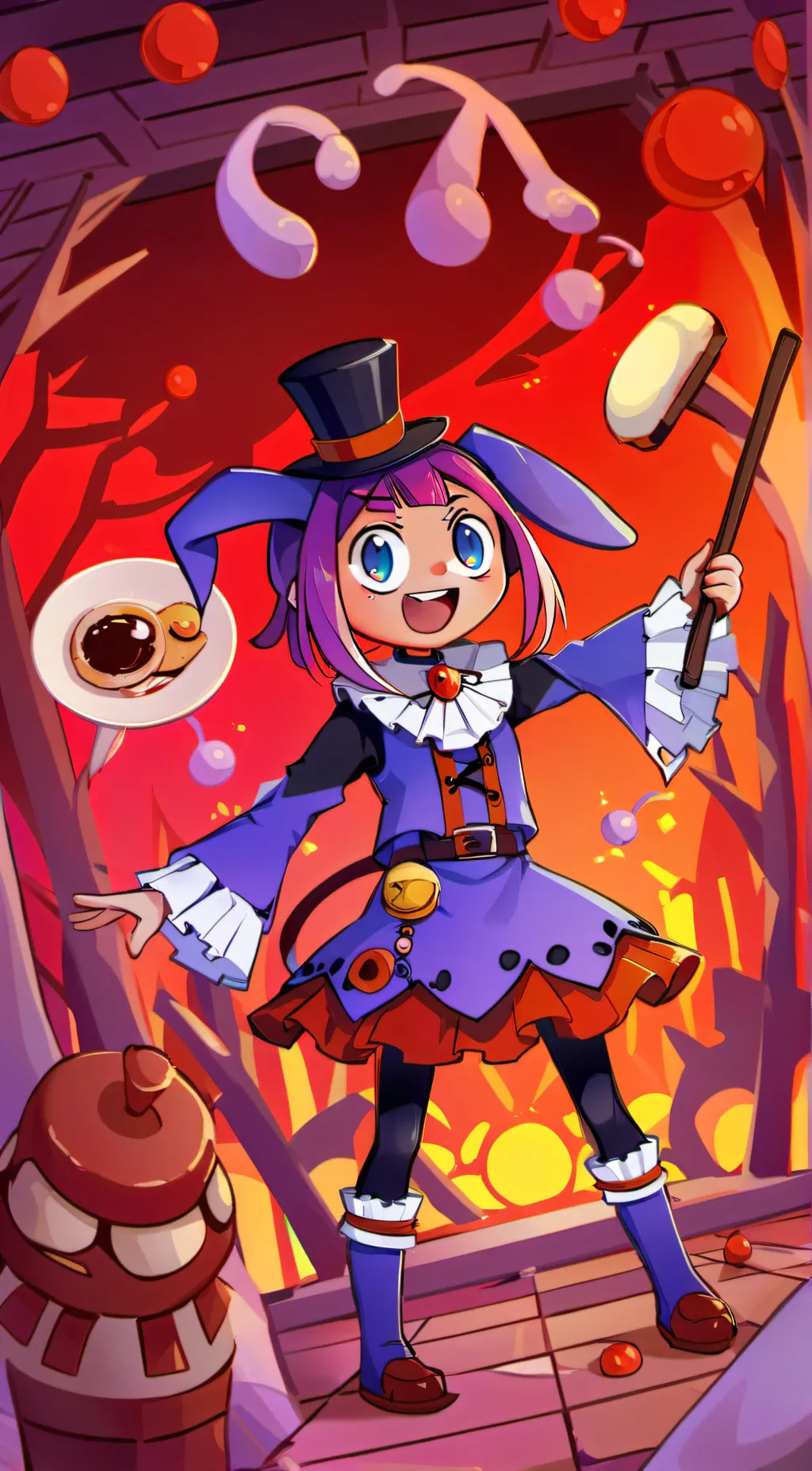ai character: TADC in hazbin background