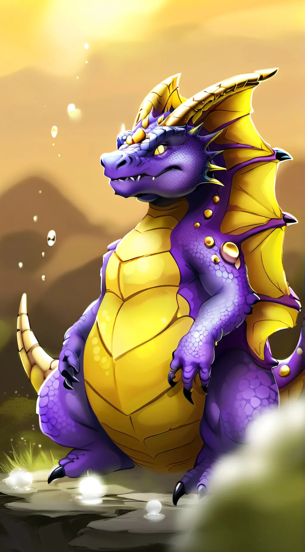 ai character: fat Spyro  background