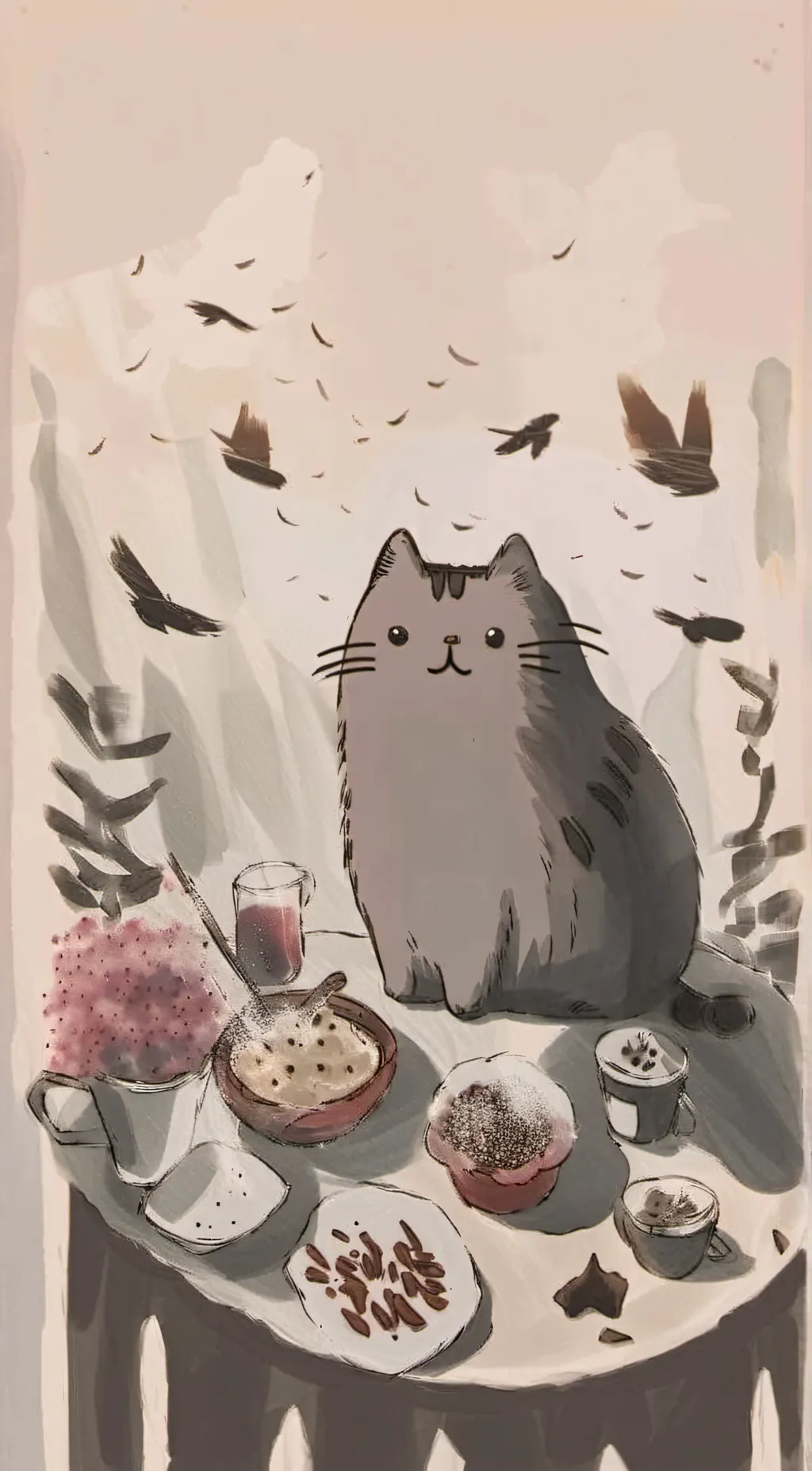 ai character: Pusheen background