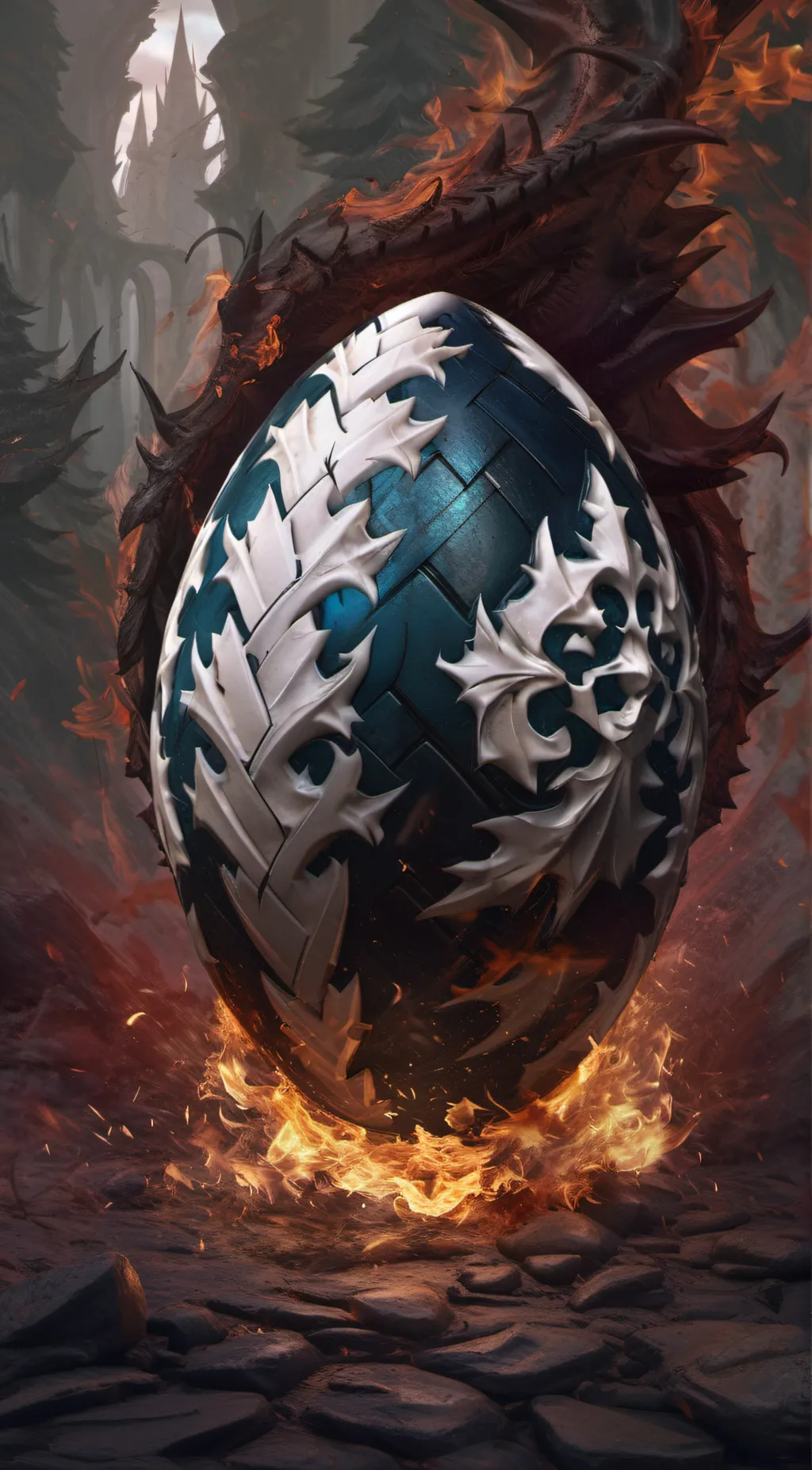 ai character: Dragon egg background