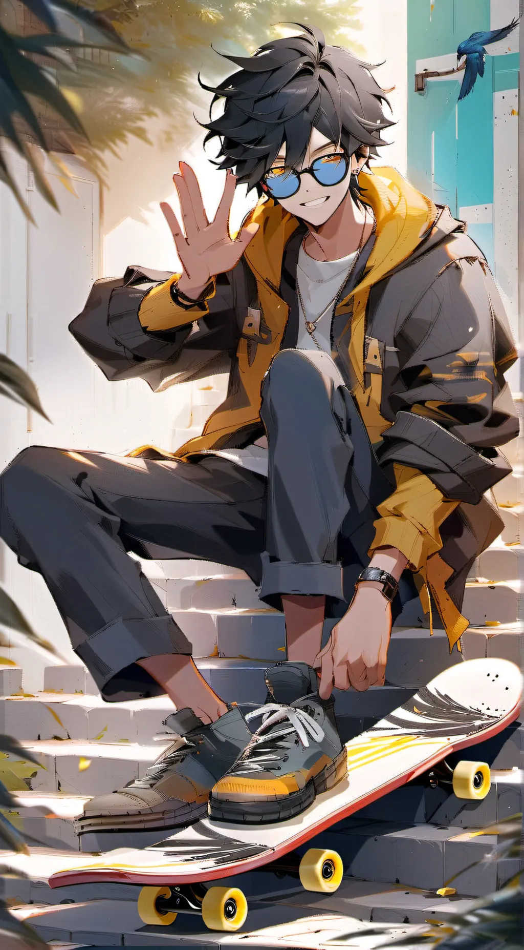 ai character: ☕ - : Yoru \ background