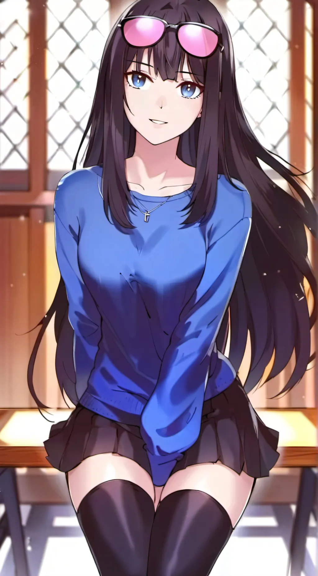 ai character: Violet background