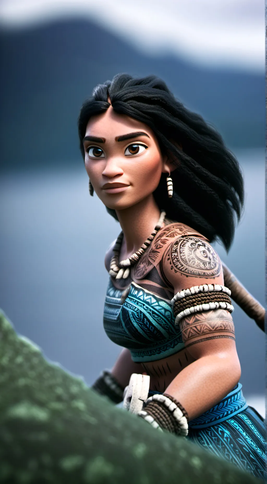 ai character: Moana 2 background