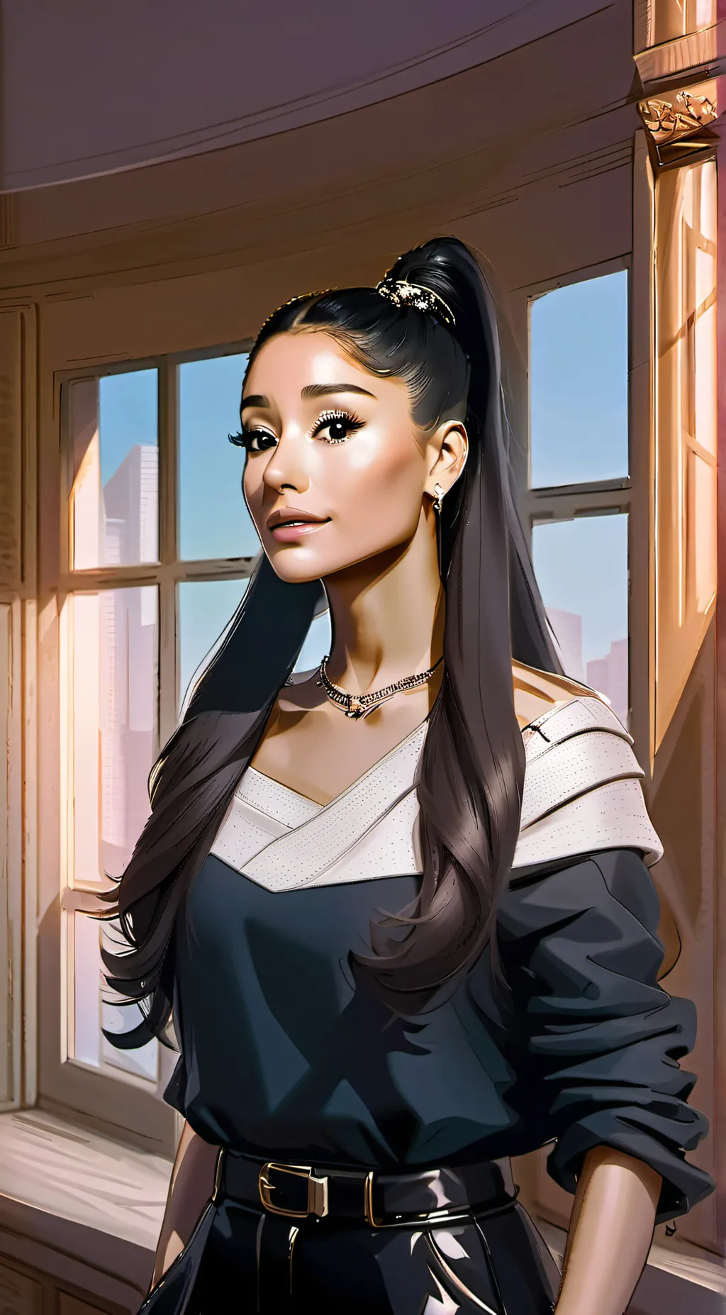 ai character: Ariana grande background