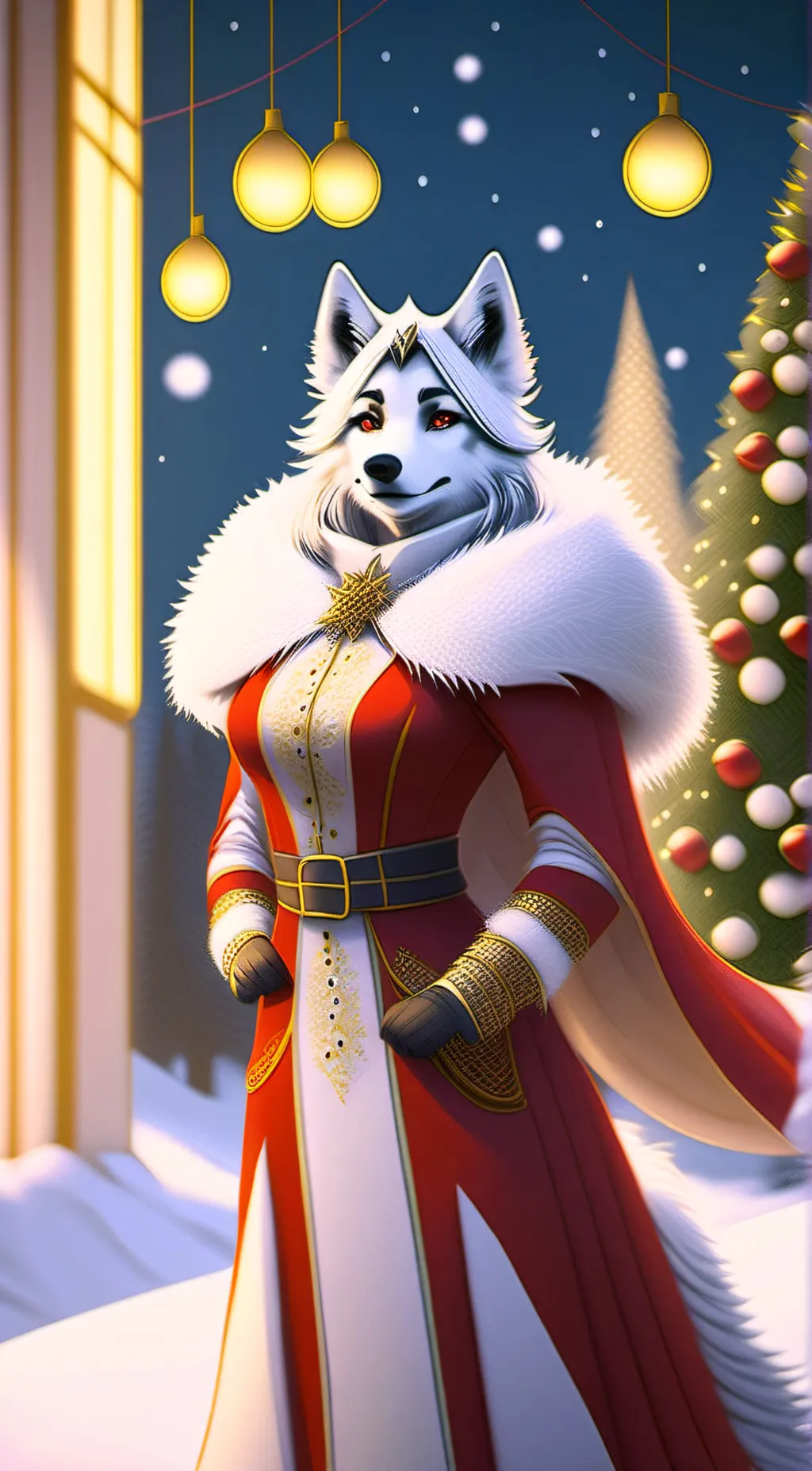ai character: Wolf holiday Sing background
