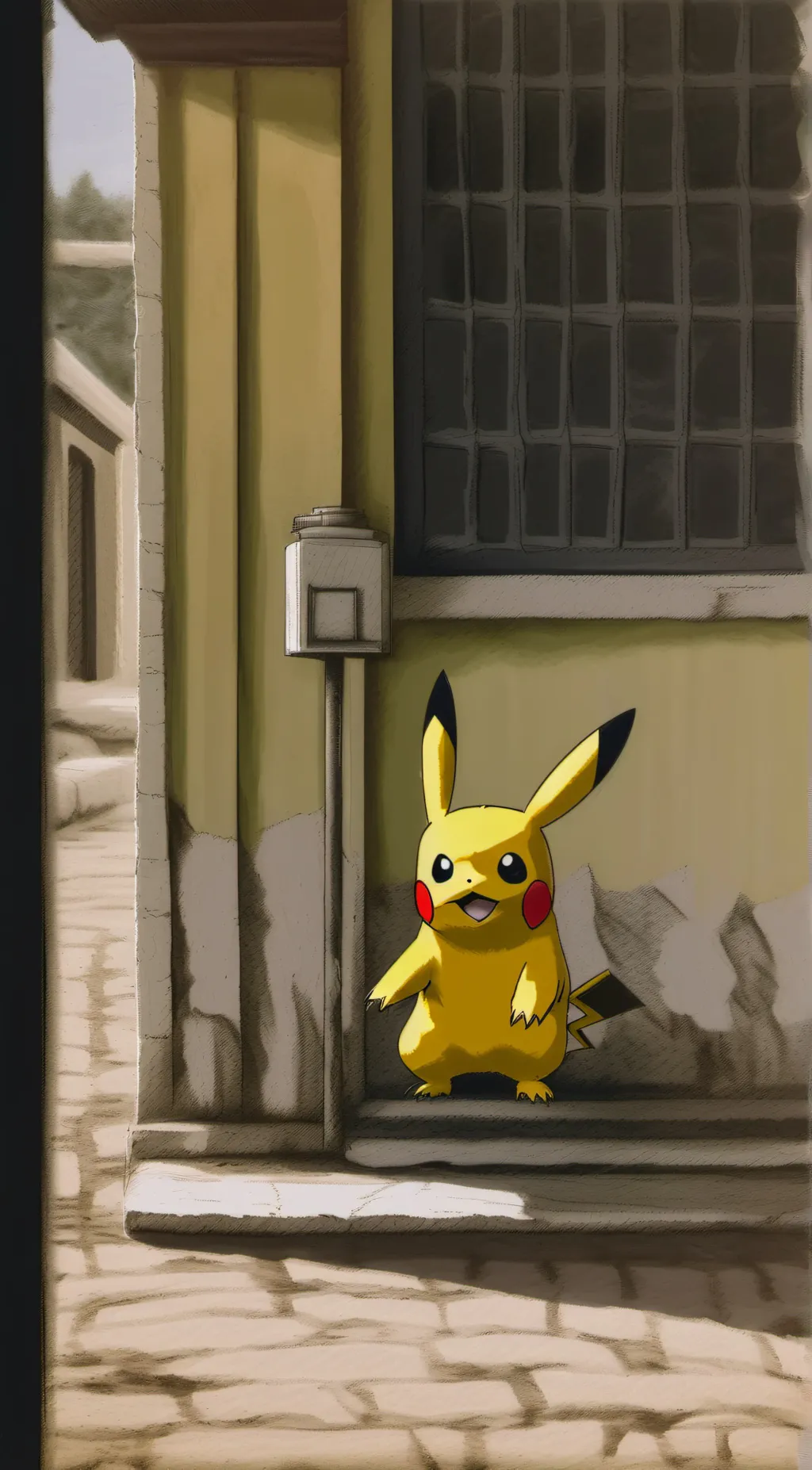ai character: pikachu  background