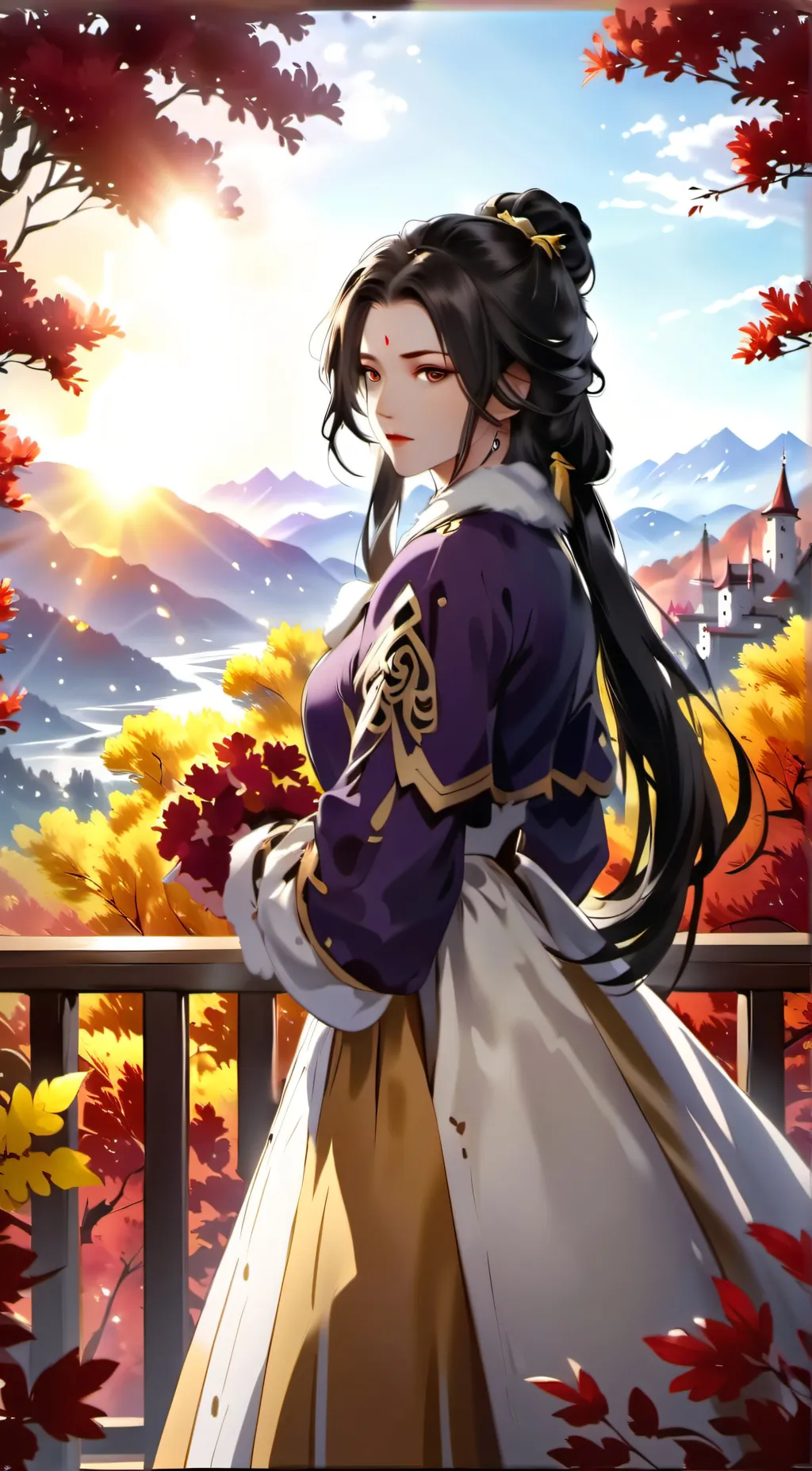 ai character: Autumn background