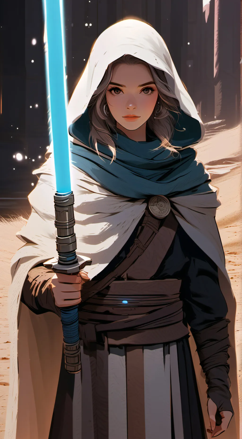 ai character: moonlight background