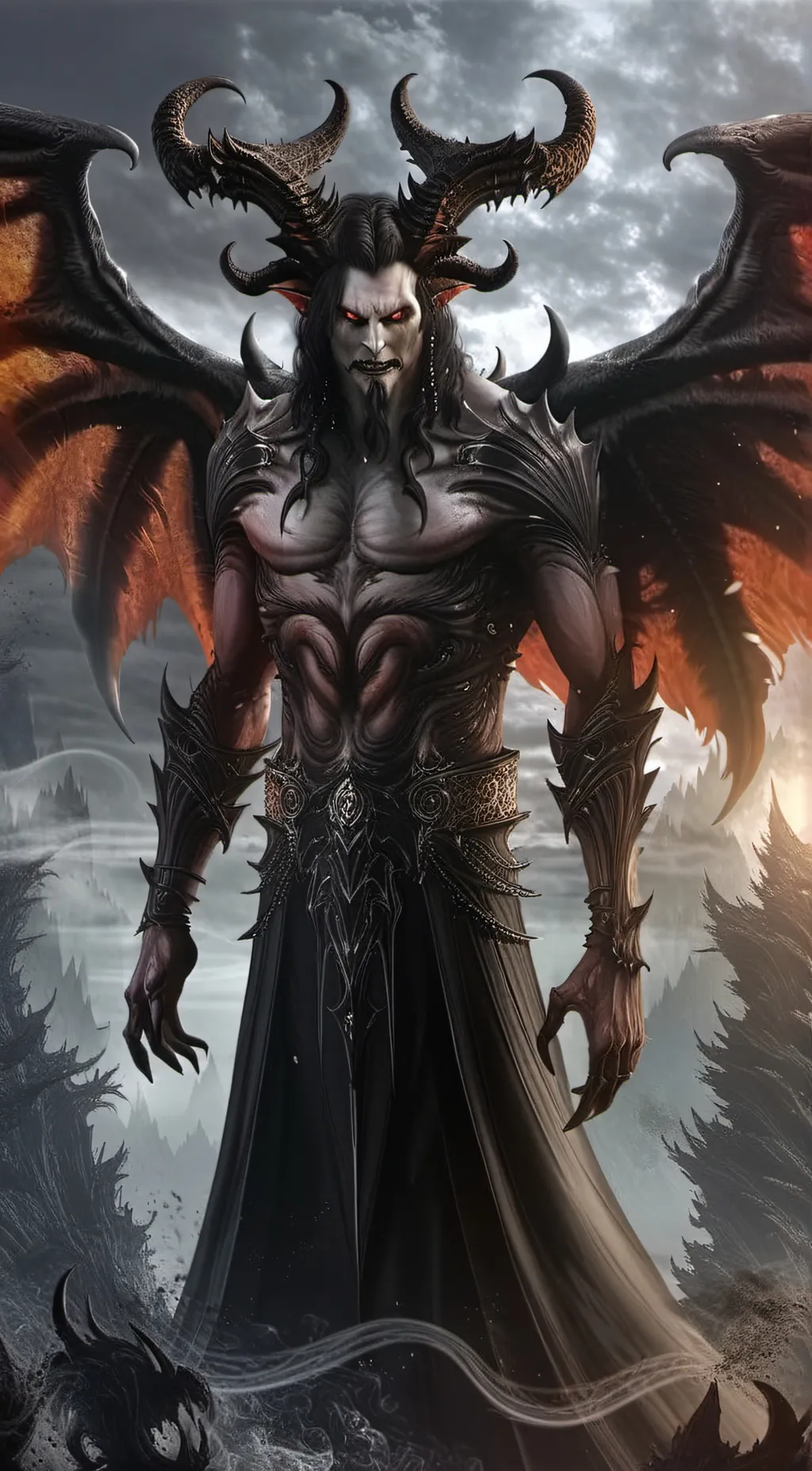 ai character: Satan and god  background