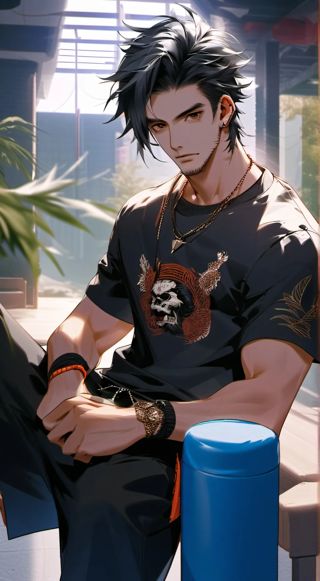 ai character: Justin  background