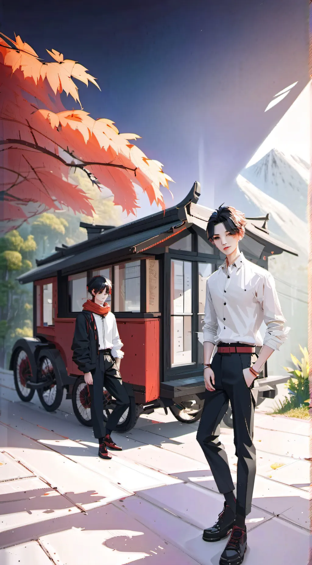 ai character: Liam and Alex  background